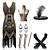cheap Historical &amp; Vintage Costumes-The Great Gatsby Charleston Roaring 20s 1920s Vintage Vacation Dress Flapper Dress Prom Dress Prom Dresses Women&#039;s Sequin Feather Costume Red / black / Golden / Golden+Black Vintage Cosplay / Gloves
