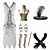 cheap Historical &amp; Vintage Costumes-The Great Gatsby Charleston Roaring 20s 1920s Vintage Vacation Dress Flapper Dress Prom Dress Prom Dresses Women&#039;s Sequin Feather Costume Red / black / Golden / Golden+Black Vintage Cosplay / Gloves
