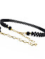 cheap Belt-Women&#039;s Chain Black White Party Wedding Street Dailywear Belt Pure Color / Work / Imitation Pearl / Basic / Fall / Winter