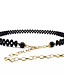 cheap Belt-Women&#039;s Chain Black White Party Wedding Street Dailywear Belt Pure Color / Work / Imitation Pearl / Basic / Fall / Winter