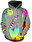 cheap Men&#039;s Hoodies &amp; Sweatshirts-Men&#039;s Plus Size Cartoon 3D Skull Pullover Hoodie Sweatshirt Hooded Print 3D Print Daily Going out Active Hoodies Sweatshirts  Loose Long Sleeve Black Gray Rainbow / Fall