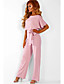 cheap Jumpsuits &amp; Rompers-Women&#039;s Basic Casual Daily 2021 Blue Yellow Blushing Pink Jumpsuit Solid Colored Drawstring