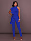 cheap Jumpsuits &amp; Rompers-Women&#039;s Basic Elegant Sexy Halter Neck Party Daily Holiday 2021 Yellow Royal Blue White Jumpsuit Backless Solid Color