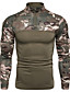 cheap Men&#039;s Tees &amp; Tank Tops-Men&#039;s T shirt Graphic Camo / Camouflage Standing Collar Daily Casual / Daily Long Sleeve Tops Military Black Army Green Gray