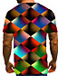 cheap Men&#039;s Tees &amp; Tank Tops-Men&#039;s Tee T shirt Shirt Graphic Geometric 3D Print Round Neck Plus Size Casual Daily Short Sleeve Print Tops Streetwear Exaggerated Rainbow Blue Rainbow / Summer