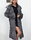 cheap Furs &amp; Leathers-Women&#039;s Faux Fur Coat Winter Daily Long Coat V Neck Oversized Basic Jacket Long Sleeve Patchwork Solid Colored Gray Silver White