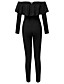 cheap Jumpsuits &amp; Rompers-Women&#039;s Street chic / Sophisticated Black Wine Jumpsuit, Solid Colored Backless / Bow / Drawstring S M L