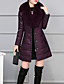 cheap Down&amp; Parkas-Women&#039;s Down Long Coat Regular Fit Jacket Color Block Blue Purple Blushing Pink / Plus Size / Faux Fur / Plus Size
