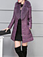 cheap Down&amp; Parkas-Women&#039;s Down Long Coat Regular Fit Jacket Color Block Blue Purple Blushing Pink / Plus Size / Faux Fur / Plus Size