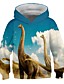 cheap Boys&#039; Hoodies &amp; Sweatshirts-Kids Toddler Boys&#039; Hoodie &amp; Sweatshirt Pullover Dinosaur Long Sleeve 3D Print Graphic Color Block Unisex Blue Yellow Army Green Children Tops Active Streetwear 3-12 Years