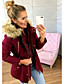 cheap Down&amp; Parkas-Women&#039;s Parka Fall Winter Spring Street Causal Daily Wear Long Coat Regular Fit Casual Daily Jacket Long Sleeve Zipper Pocket Solid Colored Blue Blushing Pink Wine / Lined