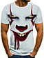 cheap Men&#039;s Tees &amp; Tank Tops-Men&#039;s Tee T shirt Shirt Graphic Tribal 3D 3D Print Round Neck Halloween Going out Short Sleeve Print Tops Streetwear Punk &amp; Gothic White