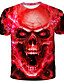 cheap Men&#039;s Tees &amp; Tank Tops-Men&#039;s T shirt Shirt Graphic Skull Round Neck Daily Club Short Sleeve Print Tops Basic Blue Red / Summer
