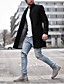 cheap Men’s Jackets &amp; Coats-Men&#039;s Trench Coat Overcoat Winter Daily Work Long Coat Notch lapel collar Warm Regular Fit Jacket Long Sleeve Classic Style Solid Colored Black Gray Khaki