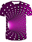 cheap Men&#039;s Tees &amp; Tank Tops-Men&#039;s T shirt Shirt Graphic Optical Illusion Round Neck Casual Daily Short Sleeve Tops Streetwear Punk &amp; Gothic Blue Black Purple / Summer