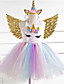 cheap Girls&#039; Dresses-Kids Little Girls&#039; Dress Rainbow Gold Silver Rainbow Cute Dresses