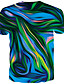 cheap Men&#039;s Tees &amp; Tank Tops-Men&#039;s Tee T shirt Shirt Graphic Abstract 3D Print Round Neck Daily Short Sleeve Print Tops Basic Designer Big and Tall Blue Gold Rainbow / Summer