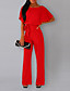 cheap Jumpsuits &amp; Rompers-Women&#039;s Daily Going out Black Blue Red Jumpsuit Solid Colored Drawstring