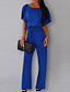 cheap Jumpsuits &amp; Rompers-Women&#039;s Daily Going out Black Blue Red Jumpsuit Solid Colored Drawstring
