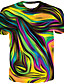 cheap Men&#039;s Tees &amp; Tank Tops-Men&#039;s Tee T shirt Shirt Graphic Abstract 3D Print Round Neck Daily Short Sleeve Print Tops Basic Designer Big and Tall Blue Gold Rainbow / Summer