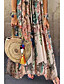 cheap Maxi Dresses-Women&#039;s Swing Dress Maxi long Dress Beige Sleeveless Floral Geometic Print Spring Summer Round Neck Hot Casual Holiday 2021 S M L XL XXL 3XL 4XL 5XL
