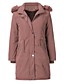 cheap Down&amp; Parkas-Women&#039;s Padded Long Coat Loose Jacket Solid Colored Blushing Pink Wine Black
