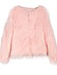 cheap Furs &amp; Leathers-Women&#039;s Faux Fur Coat Fall Party Going out Regular Coat Regular Fit Streetwear Jacket Long Sleeve Solid Colored Blue Wine Pink