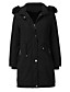 cheap Down&amp; Parkas-Women&#039;s Padded Long Coat Loose Jacket Solid Colored Blushing Pink Wine Black