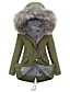 cheap Down&amp; Parkas-Women&#039;s Coat Fall &amp; Winter Daily Valentine&#039;s Day Regular Coat Loose Basic Jacket Long Sleeve Fur Trim Solid Colored Black Army Green Red