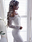 cheap Jumpsuits &amp; Rompers-Women&#039;s Elegant Sexy Party Wedding Holiday Off Shoulder 2021 White Jumpsuit Solid Color Backless Lace Lace Trims