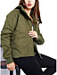 cheap Down&amp; Parkas-Women&#039;s Padded Short Coat Loose Jacket Solid Colored Blushing Pink Army Green Khaki