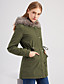 cheap Down&amp; Parkas-Women&#039;s Parka Long Coat Loose Jacket Solid Colored Army Green Black Red