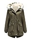 cheap Women&#039;s Outerwear-Women&#039;s Parka Long Coat Loose Jacket Solid Colored Yellow Blushing Pink Army Green