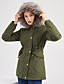 cheap Down&amp; Parkas-Women&#039;s Parka Long Coat Loose Jacket Solid Colored Army Green Black Red