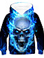 cheap Boys&#039; Hoodies &amp; Sweatshirts-Kids Boys&#039; Hoodie &amp; Sweatshirt Long Sleeve Black 3D Print Skull Pocket Blue Children Tops Active Basic Cool Children&#039;s Day 2-12 Years