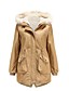 cheap Women&#039;s Outerwear-Women&#039;s Parka Long Coat Loose Jacket Solid Colored Yellow Blushing Pink Army Green