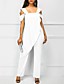 cheap Women&#039;s Jumpsuits-Women&#039;s Basic Party Casual Daily Square Neck 2021 White Black Light Green Jumpsuit Solid Colored Ruffle / Holiday