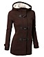 cheap Women&#039;s Outerwear-Women&#039;s Coat Fall Winter Spring Street Causal Daily Regular Coat Regular Fit Casual Jacket Long Sleeve Classic Solid Colored Blue Wine Army Green / Going out