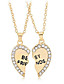 cheap Women&#039;s Jewelry-best friends necklace for bff broken heart necklace rhinestone bestfriends engraved letters pendant