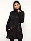 cheap Down&amp; Parkas-Women&#039;s Padded Long Coat Loose Jacket Color Block Blue Black