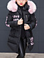 cheap Girls&#039; Jackets &amp; Coats-Kids Girls&#039; Down &amp; Cotton Padded Blushing Pink Black Red Letter Active / Long
