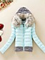 cheap Down&amp; Parkas-Women&#039;s Puffer Jacket Winter Street Daily Going out Short Coat Windproof Warm Regular Fit Casual Streetwear Jacket Long Sleeve Full Zip Fur Trim Solid Color Watermelon red Black Sky Blue