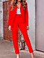 cheap Blazers-Women&#039;s Blazer Solid Colored Cotton Blend Coat Tops Red / Yellow / Blushing Pink