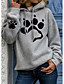 cheap Hoodies &amp; Sweatshirts-Women&#039;s Cat Dog Heart Hoodie Pullover Print Casual Daily Basic Hoodies Sweatshirts  Cat black Silver Light Gray