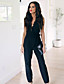 cheap Jumpsuits &amp; Rompers-Women&#039;s Elegant Casual V Neck Black Jumpsuit Slim Lace Solid Color