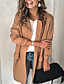 cheap Coats &amp; Trench Coats-Women&#039;s Blazer Solid Colored Cotton Blend Coat Tops Black / Blushing Pink / Khaki