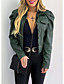 cheap Furs &amp; Leathers-Women&#039;s Faux Leather Jacket Fall &amp; Winter Holiday Short Coat Regular Fit Active Jacket Long Sleeve Solid Colored Wine Army Green Camel