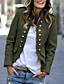 cheap Jackets-Women&#039;s Jacket Modern Style Solid Color Chic &amp; Modern Long Sleeve Coat Shopping Spring &amp;  Fall Fall Regular Jacket ArmyGreen / Causal / Open Front / Loose
