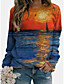 cheap Blouses &amp; Shirts-Women&#039;s Graphic Scenery Hoodie Sweatshirt 3D Print Daily Basic Casual Hoodies Sweatshirts  Green Blue