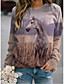 cheap Hoodies &amp; Sweatshirts-Women&#039;s Graphic Horse Hoodie Sweatshirt Daily Casual Streetwear Hoodies Sweatshirts  Purple Yellow Khaki